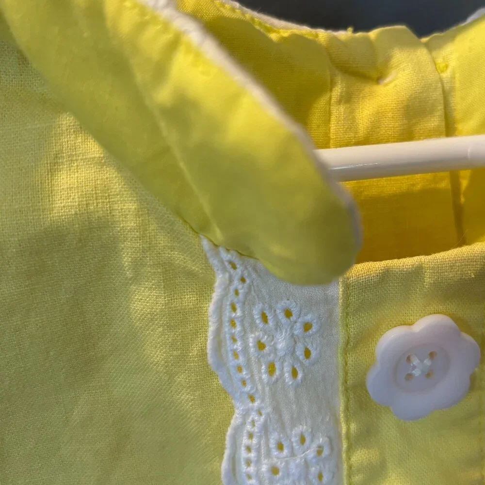 Vintage Polly Flinders Yellow Sleeveless Mod Girl's Dress - Picture 7 of 7